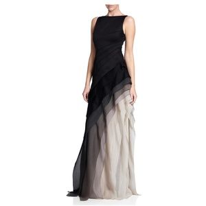 Halston Heritage Tiered Ombre Gown